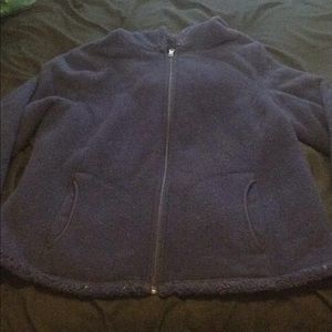 Navy Faded Glory Zip up w/ fleece inside